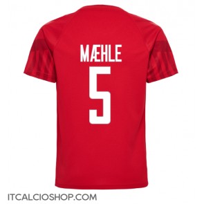 Danimarca Joakim Maehle #5 Prima Maglia Mondiali 2022 Manica Corta